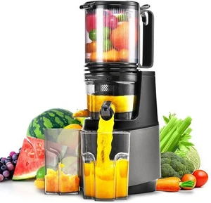 Cold Press Juicer,Slow Masticating Juicer Machines with 5.3" Large Feed Chute fo - Picture 1 of 7