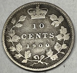 1900 Canada 10 ten cents dime SILVER.  Great Original Example.  Free Shipping !! - Picture 1 of 4