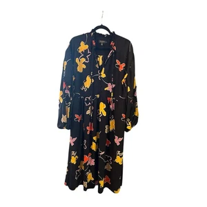 Vestido midi floral manga larga con volantes Ted Baker Yviee Chuck talla 4 - Imagen 1 de 11