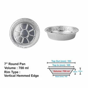 (Pack of 100) 7" Round Aluminum Foil Take-Out Pan with Clear Plastic Dome Lids - Picture 1 of 14