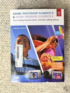 Adobe Photoshop Elements 9 & Premiere Elements 9 (Mac/Win) w/Serial Numbers - Picture 1 of 3