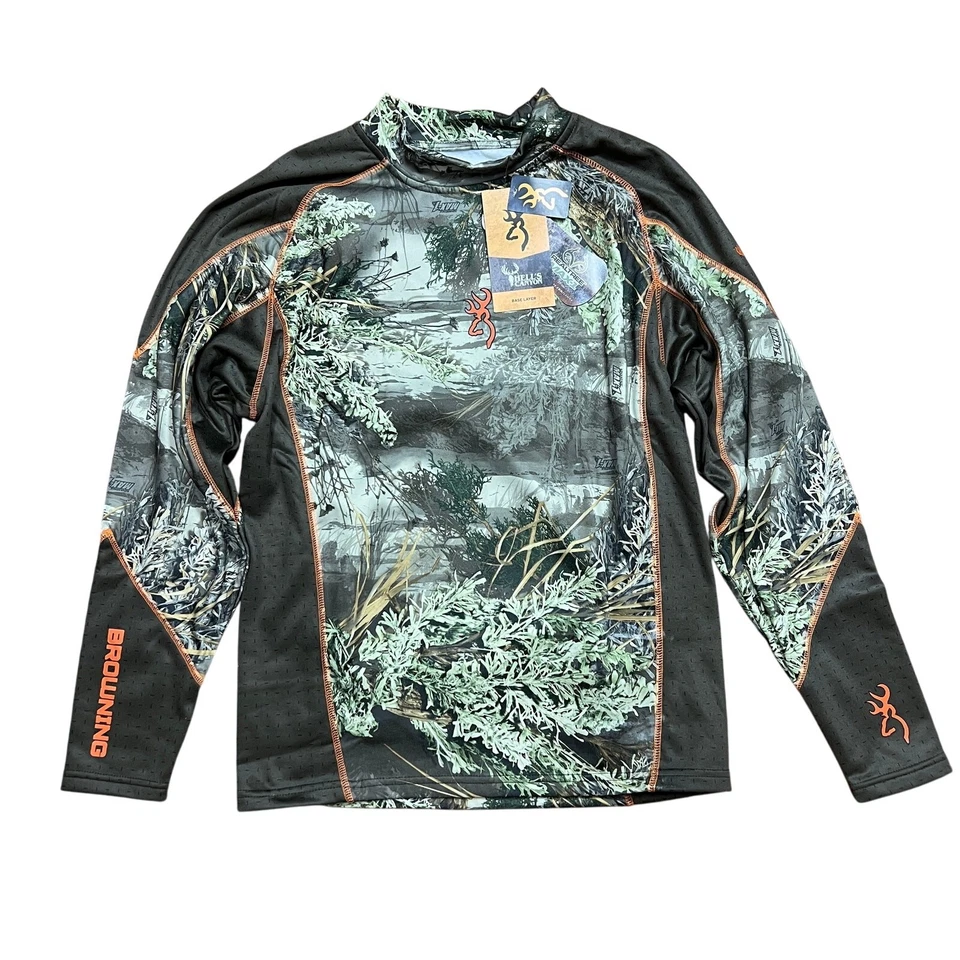 Browning Hells Canyon Base Layer Midweight BL Mock Top Size Medium NWT Camo - Image 1 of 4