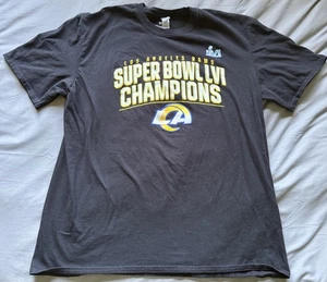Fanatics Black Los Angeles Rams NFL Super Bowl LVI Champions Shirt (Size XL) - Picture 1 of 5