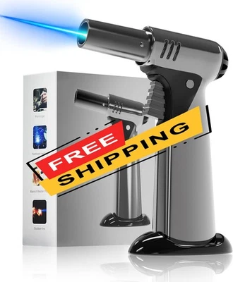 Soplete de butano recargable, con bloqueo de seguridad y llama ajustable para ba Foto 1 de 4