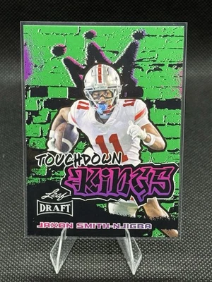 2023 Leaf Draft #97 Jaxon Smith-Njigba Green Touchdown Kings Ohio State Buckeyes - Image 1 of 2