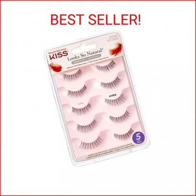 KISS Looks So Natural, False Eyelashes, 'Sultry', 12 mm, Includes 5 Pairs Of Las - Image 1 of 2