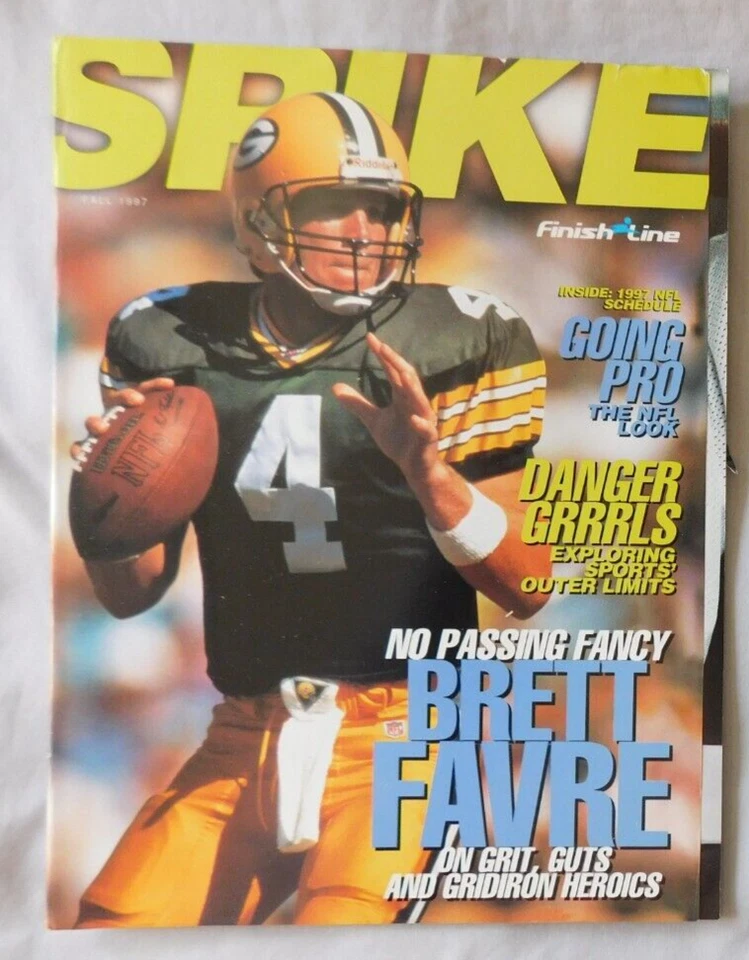 Brett Favre Green Bay Packers - 1997 Finish Line SPIKE Folleto Ex Foto 1 de 1