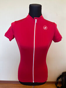 Castelli Anima Cycling Jersey Velocity Dry Fabric Red SIZE S For Women's NEW!