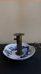 Meissen Blaue Orchidee Kerzenhalter/Leuchter mit Griff  , 24903 - Bild 1 von 6