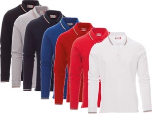 POLO UNISEX PAYPER AVIAZIONE COTONE MANICA LUNGA TRICOLORE ITALIA UOMO DONNA - Picture 1 of 8