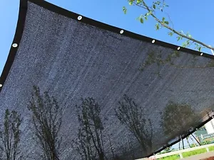 Perfect Sunblock Shade Cloth with Grommets 70% 10 ft x 20 ft Black - Picture 1 of 2