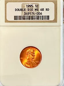 1995 DDO Double Die Obverse Lincoln Cent NGC MS68 Red - Picture 1 of 3