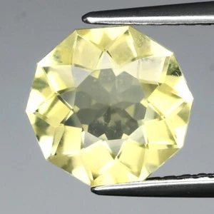 💎 1.82ct 8.5x8.5mm VVS Custom-Cut Natural Lemon Quartz - Brazil Gem - Picture 1 of 4