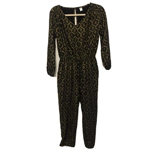 Old Navy Jumpsuit Womens XS Multicolor Floral Metallic Print - Picture 1 of 5