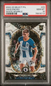 2022-23 Select Premier League Julio Enciso #23 RC White Sparkle PSA 10 Brighton - Picture 1 of 3