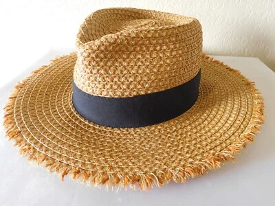 Nuevo sombrero Eric Javits con flecos Fedora Sun ~ $350.00 Foto 1 de 4