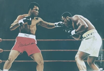 Muhammad Ali Autographed Art Print 30" x 20.5 " JSA COA - Image 1 of 4