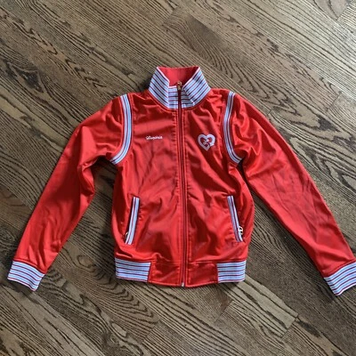 Luxirie Baseball Jacket Red Striped Size Medium Womens - Image 1 of 4