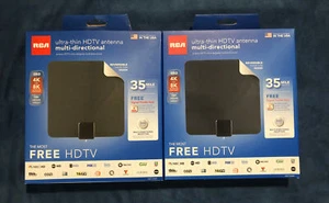 2 Pack: RCA Indoor Flat HDTV Antenna Ultra Thin Multi Directional NEW - Picture 1 of 4