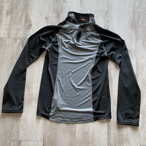 Black & Gray SHOCK DOCTOR Ultra Compression LS Neck Guard Hockey Shirt Sz S - Picture 1 of 11