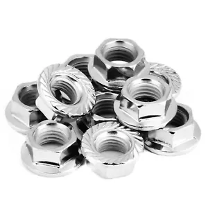 10 Stk. Flanschmuttern Sperrzahnmutter Bundmutter M10x1.25 Sechskantmuttern Set - Bild 1 von 8