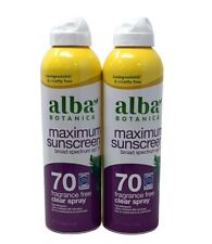 2pk Alba Botanica Maximum Sunscreen SPF 70 Fragrance Free Clear Spray 6oz Ea.