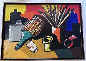 Quadro natura morta cubista moderno metà secolo firmato Pietro Antinori vintage - Foto 1 di 16