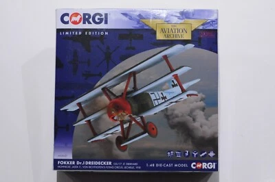 CORGI FOKKER DR.I DREIDECKER 155/17 LT. EBERHARD MOHNICKE LECHELLE 1918 SCALE 1: - Image 1 of 4