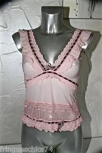 luxueux caraco satin dentelles roses JANET REGER taille US 34 (85B) valeur 460€ - Picture 1 of 6