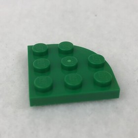 LEGO 30357 Green Plate, Round Corner 3 x 3 (x4)
