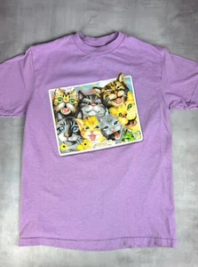 Vtg 80's Cats With Shoes T Shirt Size S (6-8) Kids Single Stitch USA 0057 - Picture 1 of 5