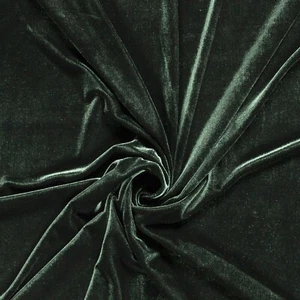 STRETCH SAMT Stoff Velour samtig elastisch Deko Kleider DUNKELGRÜN EUR 10,98/m - Bild 1 von 1