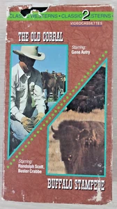 2 VHS Western Classics - Gene Autry The Old Corral + Buffalo Stampede - Picture 1 of 8