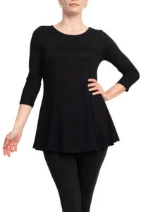 Cupio Scoop Neck 3/4 Sleeve Solid Knit Top - Picture 1 of 6