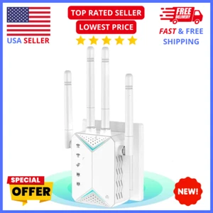 WiFi Signal Booster 2025 Dual Band, Extends Range Up to 12880 Sq ft w/ Ethernet - Picture 1 of 9