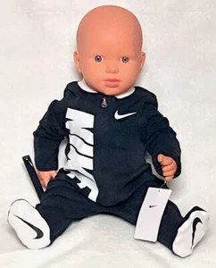 NEW AIR NIKE Baby Boys 1-pc GIFT SET: Coverall  0-9 Months Black - Picture 1 of 3