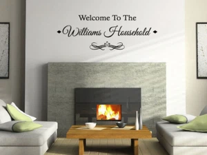 "Apellido de bienvenida personalizado cita de pared familiar ""Bienvenido a nuestro hogar" - Imagen 1 de 5