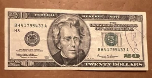 1999 $20 FRN H8 District , S# BH 41795433 A - Picture 1 of 2