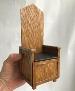 Miniature Medieval Throne 1:6 Wooden Chair for Collectible Figures - Picture 1 of 20