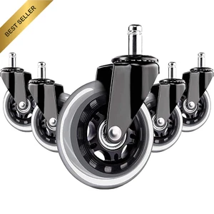 5Pcs Office Chair Wheels Replacement, 3" Heavy Duty Mute Chair Casters for All F - Picture 1 of 12