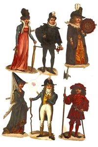 Lords and ladies, paper scraps, die cut Tuck Giant Relief, circa 1889 - Picture 1 of 2