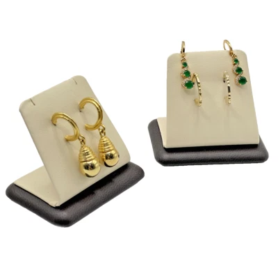 Gold-Plated CZ Simulated Diamond / Emerald Stud Hoop Earrings Lot of 4 - Image 1 of 4