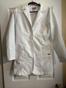 Women's Grey's Anatomy by Barco Signature Button Up White Lab Coat M Mid Length - Picture 1 of 7