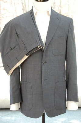 Traje ISAIA Napoli | EU 50R US 40R | Lana azul acero oscuro | Cintura 36" Foto 1 de 4