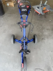 Golf Pull Push Cart CLICGEAR Blue Black 3 Wheels Everything works as it should. - Picture 1 of 4