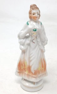 Porzellan besetzte Japan Dame Figur 4,1/8" groß Vintage Sammlerstück #WS-3 - Bild 1 von 9