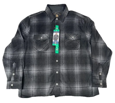 Freedom Foundry Fleece Flannel Shirt, Soft, Black Plaid, Men's XL, NEW - Image 1 of 4