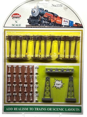Model Power N-Scale 51 Piece Tracksider Assortment Accessory  1:160 Scale - Image 1 of 4