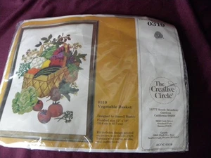 VEGETABLE BASKET 0319 Crewel Embroidery Kit The Creative Circle Harvest 1982 NEW - Picture 1 of 6