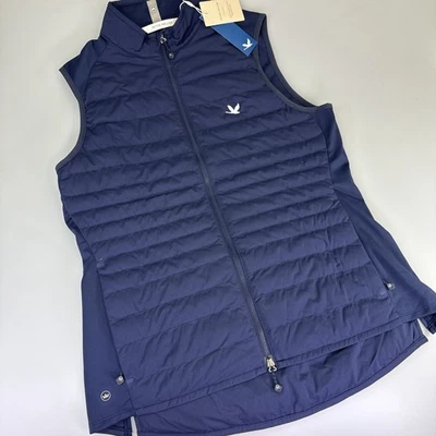 Peter Millar Golf Ladies EZ07 Fuse Padded Gilet In Navy Blue. Ladies Size Large  - Image 1 of 4